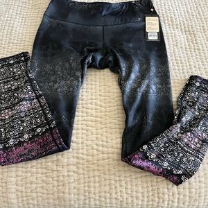 Calia Black Leggings with Pink  Accent Print